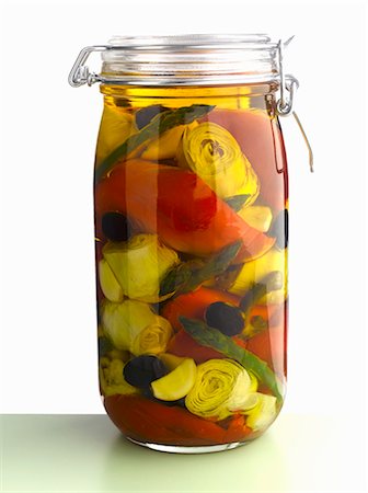 Pickled vegetables in a jar Stock Photo - Premium Royalty-Free, Code: 659-06188477