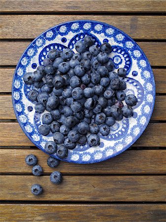 A plate of blueberries, seen from above Stock Photo - Premium Royalty-Free, Code: 659-06183671