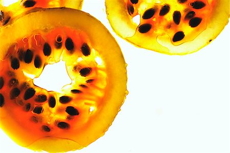 sliced fruits overhead - Sliced passion fruit Stock Photo - Premium Royalty-Free, Code: 659-06306254