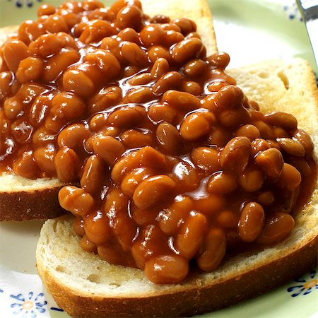 Baked beans on toast Foto de stock - Sin royalties Premium, Código: 659-06306427