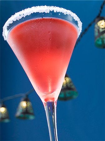 simsearch:659-06306490,k - Pink Cadillac Cocktail in a Stem Glass with Salted Rim Stock Photo - Premium Royalty-Free, Code: 659-06306498