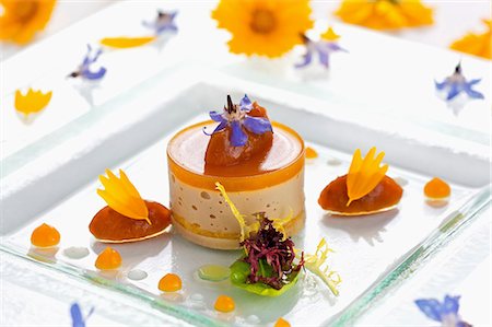 edible flower - Terrine de foie d'oie aux abricots et aux amandes Photographie de stock - Premium Libres de Droits, Code: 659-06306707