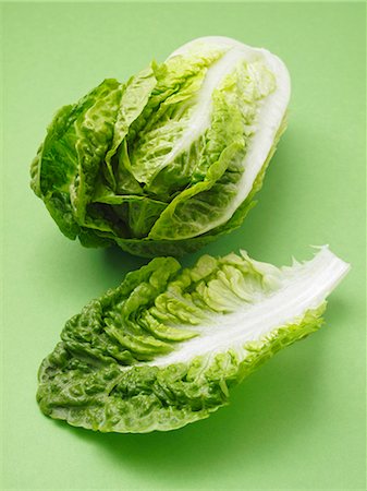 A cos lettuce and a single leaf Foto de stock - Sin royalties Premium, Código: 659-06307083