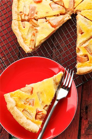 fruits on wooden table - Rhubarb loaf cake Stock Photo - Premium Royalty-Free, Code: 659-06307496