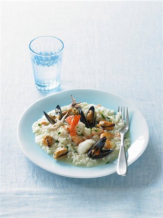 seafood risotto - Risotto with seafood Stock Photo - Premium Royalty-Free, Code: 659-06307689