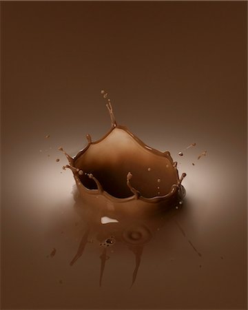 dulce de chocolate - Chocolate splash Foto de stock - Sin royalties Premium, Código: 659-06307748