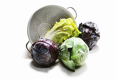 strainer - Different varieties of cabbage Stock Photo - Premium Royalty-Free, Code: 659-06372374