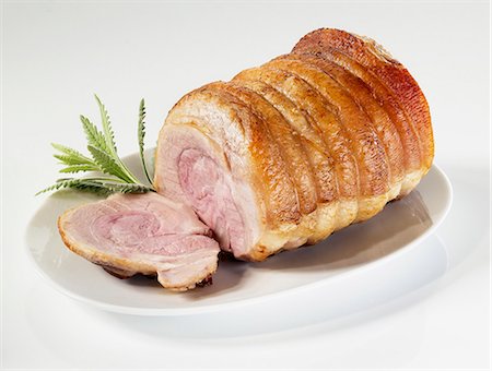 plate cut out - Rolled joint of pork Stock Photo - Premium Royalty-Free, Code: 659-06372573