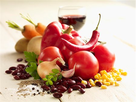 Ingredients for chilli con carne Foto de stock - Sin royalties Premium, Código: 659-06372759
