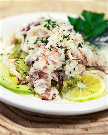 Rock Crab and Shaved Fennel Salad with an Avocado Vinaigrette Foto de stock - Sin royalties Premium, Código: 659-06373255