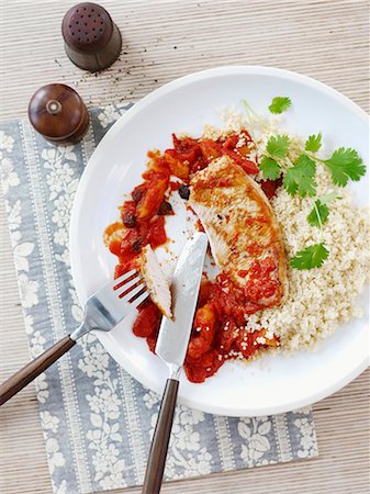 simsearch:659-07959279,k - Turkey steak with couscous (Morocco) Stock Photo - Premium Royalty-Free, Code: 659-06373787
