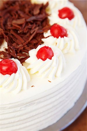 fruit cakes - Black Forest Gateau (detail) Stock Photo - Premium Royalty-Free, Code: 659-06373878