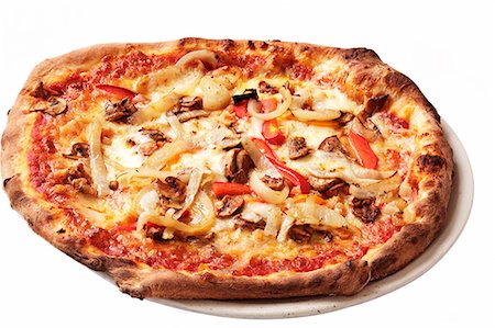 pizza - A haloumi and pepper pizza Photographie de stock - Premium Libres de Droits, Code: 659-06494235