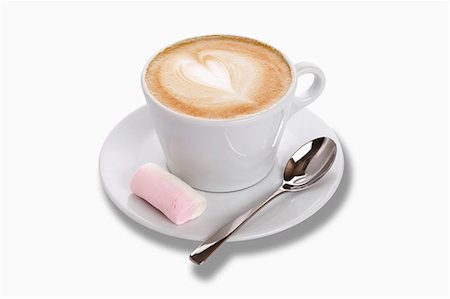 A cappuccino with a marshmallow Foto de stock - Sin royalties Premium, Código: 659-06494248