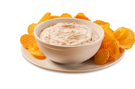 dip - Bowl of Onion Dip with Barbecue Chips Stock Photo - Premium Royalty-Free, Code: 659-06494484