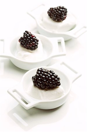 photo three ice creams - Blackberries and Cream Stock Photo - Premium Royalty-Free, Code: 659-06494516