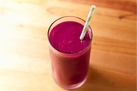 Beet Raspberry Strawberry Smoothie Made with Soy Milk Stock Photo - Premium Royalty-Free, Code: 659-06494524