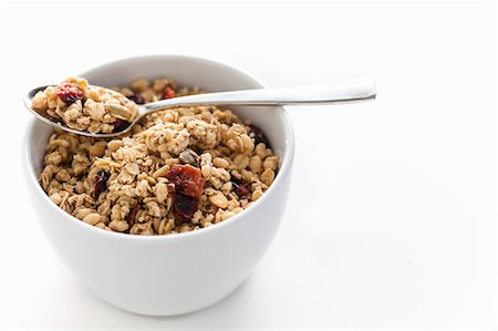 food bowl white background - Bowl of Granola with Dried Fruit Stock Photo - Premium Royalty-Free, Code: 659-06494527