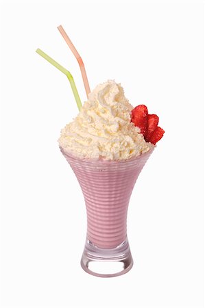 A strawberry shake with cream Foto de stock - Sin royalties Premium, Código: 659-06493950