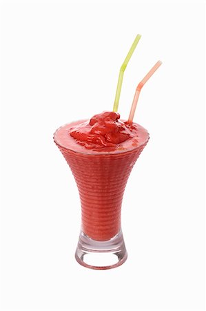 A raspberry shake with straws Stock Photo - Premium Royalty-Free, Code: 659-06493953