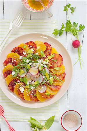 salad recipes - A salad of oranges with radishes Stock Photo - Premium Royalty-Free, Code: 659-06671499