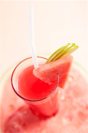 straw in drink - Watermelon juice Stock Photo - Premium Royalty-Free, Code: 659-06900828