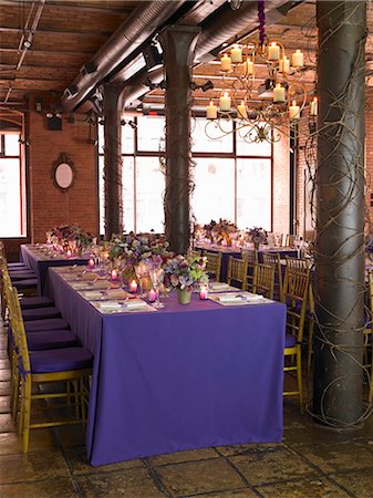 Tables Set for a Wedding Reception Foto de stock - Sin royalties Premium, Código: 659-06901596