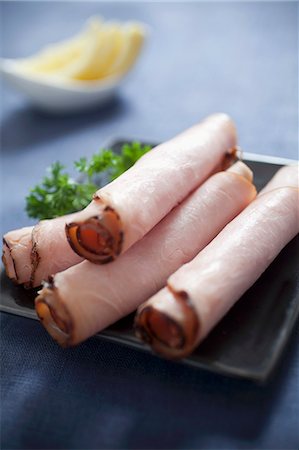 simsearch:659-01852845,k - Rolls of smoked turkey ham Stock Photo - Premium Royalty-Free, Code: 659-06902032