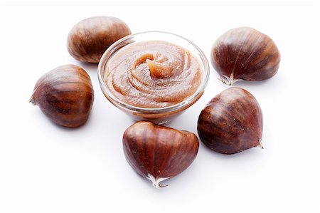 sweet chestnuts - Chestnut cream and chestnuts Stock Photo - Premium Royalty-Free, Code: 659-06902209