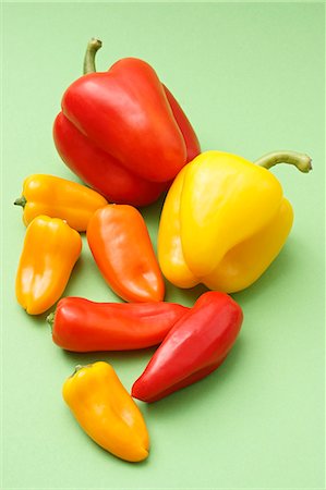 red and yellow capsicum types - Still life with peppers Stock Photo - Premium Royalty-Free, Code: 659-06902236