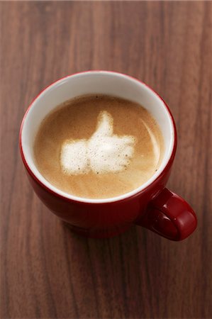 Capuccino with the 'Like' symbol Foto de stock - Sin royalties Premium, Código: 659-06902563