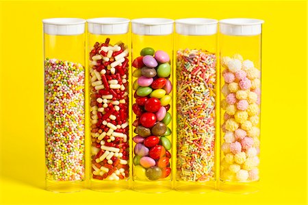 sugar pearl - Colourful sugar decorations in sealable plastic tubes Stock Photo - Premium Royalty-Free, Code: 659-06903384