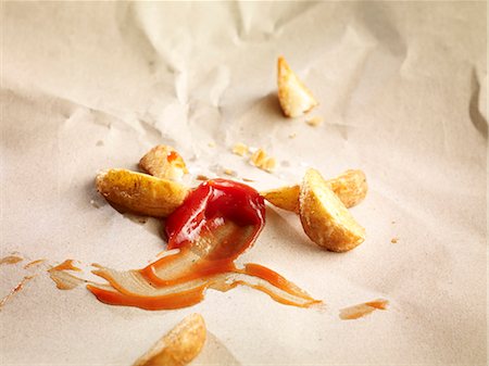 salsa de tomate - Potato wedges with ketchup Foto de stock - Sin royalties Premium, Código: 659-06903475