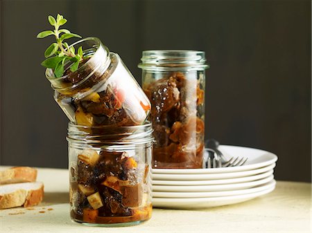 A trio of goulash in preserving jars Stock Photo - Premium Royalty-Free, Code: 659-06903477