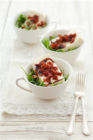 Quark terrine with sun-dried tomatoes and balsamic reduction Stock Photo - Premium Royalty-Free, Code: 659-07027276