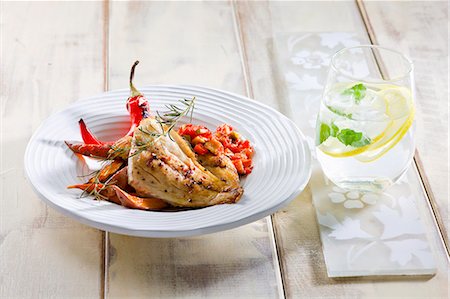 fish dish - Fish fillet with sweet potatoes and chillies Stock Photo - Premium Royalty-Free, Code: 659-07027454