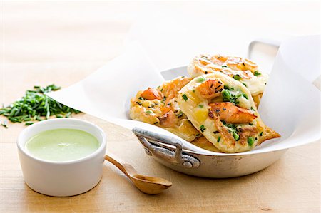 Corn pancakes with salmon and chives Stock Photo - Premium Royalty-Free, Code: 659-07027481