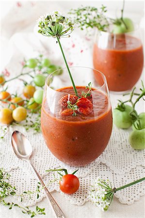 simsearch:659-08147868,k - Gazpacho with Lemon Thyme and Smoked Paprika Stock Photo - Premium Royalty-Free, Code: 659-07068552