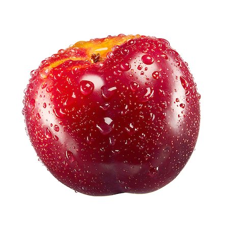 A red plum with water droplets Foto de stock - Sin royalties Premium, Código: 659-07068761