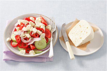 plate vegetables - A mixed salad with Korycinski cheese Stock Photo - Premium Royalty-Free, Code: 659-07069067