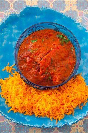 simsearch:659-06307688,k - Chicken tikka masala (chicken pieces in a spicy sauce, India) Stock Photo - Premium Royalty-Free, Code: 659-07069129