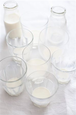 simsearch:659-06153757,k - Drunk glasses of milk and milk bottles Stock Photo - Premium Royalty-Free, Code: 659-07597242