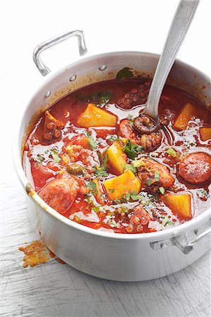 Octopus and chorizo stew Stock Photo - Premium Royalty-Free, Code: 659-07597288