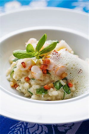 Purslane risotto with langoustine Stock Photo - Premium Royalty-Free, Code: 659-07598044