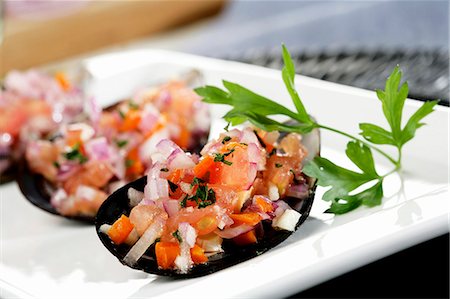 shellfish recipe - Peruvian mussels Foto de stock - Sin royalties Premium, Código: 659-07598171