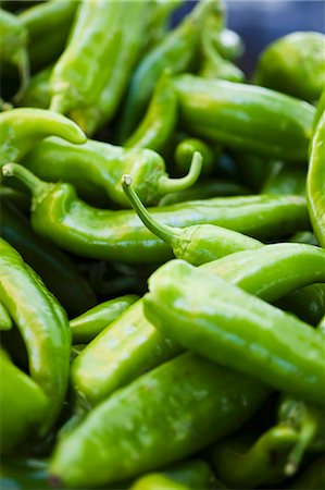 Green Chili Peppers at Market Stock Photo - Premium Royalty-Free, Code: 659-07598759