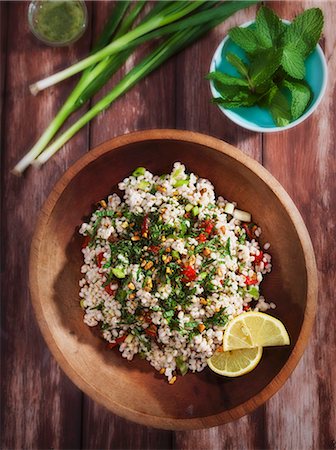 simsearch:659-07959609,k - Tabbouleh with fresh mint Stock Photo - Premium Royalty-Free, Code: 659-07599314