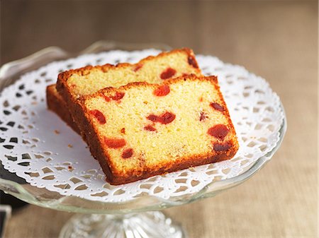 slices of cake - Three slices of gluten-free almond & cherry cake Stock Photo - Premium Royalty-Free, Code: 659-07609787