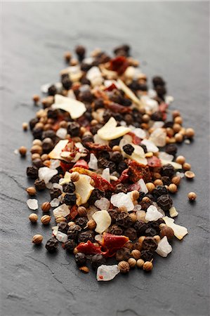 piper nigrum - Steak spices on a slate surface Stock Photo - Premium Royalty-Free, Code: 659-07610193
