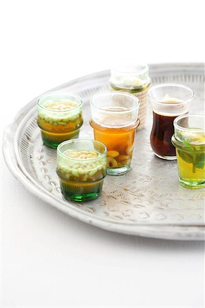 pepper mint tea - Various glasses of tea and a glass of coffee Stock Photo - Premium Royalty-Free, Code: 659-07738700